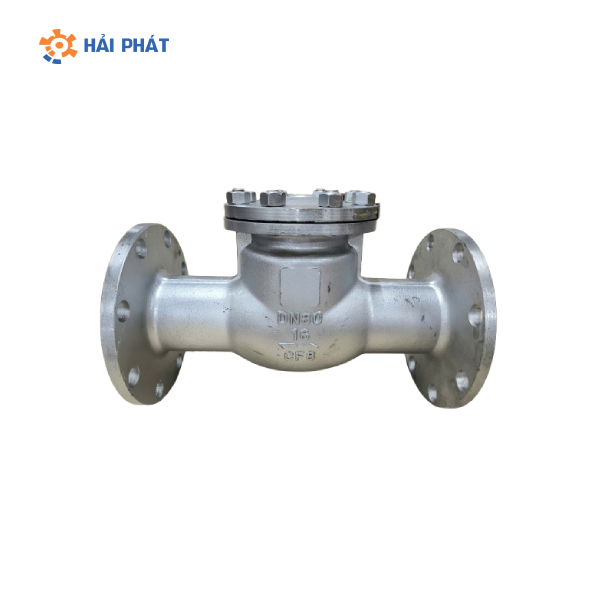 van 1 chiều lá lật inox mặt bích dn80