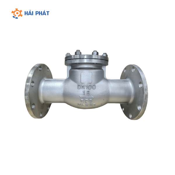 van 1 chiều lá lật inox mặt bích dn100