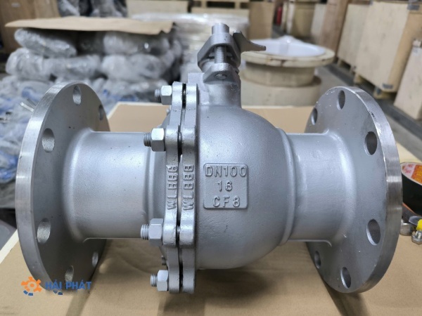 van bi mặt bích dn100