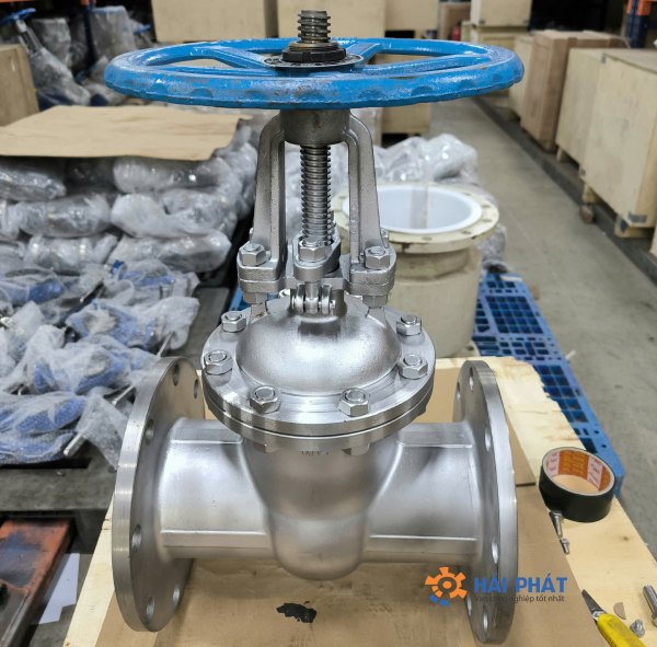 van cổng inox lắp bích dn250