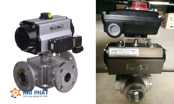 van bi 3 ngã điều khiển bằng khí nén