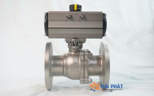 giá van bi mặt bích điều khiển khí nén