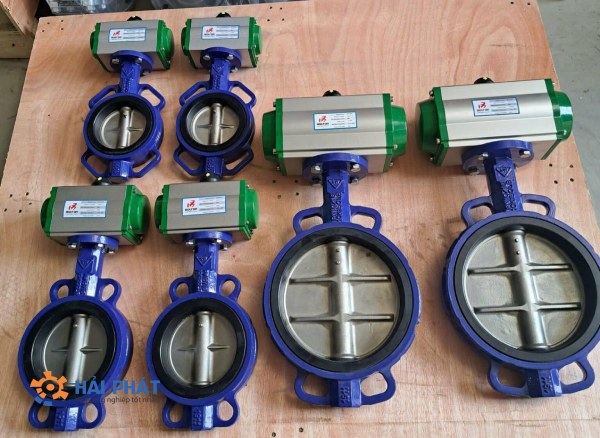 giá van bướm gang điều khiển khí nén