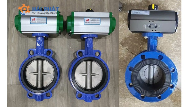 van bướm gang điều khiển khí nén