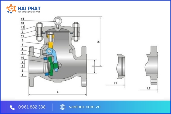 cấu tạo van 1 chiều inox