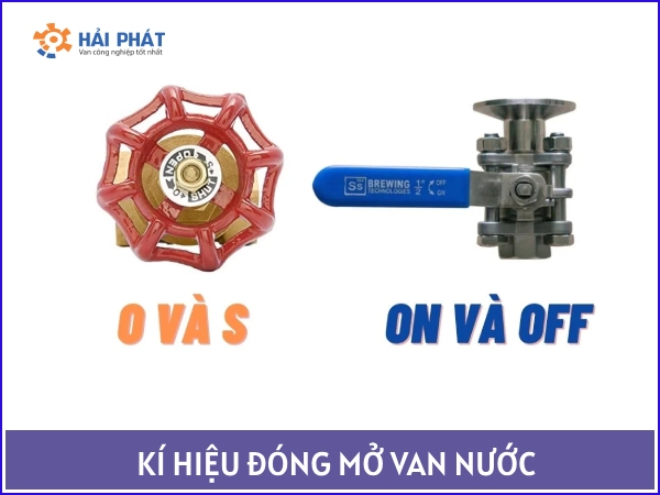 Ký hiệu đóng mở van nước | O/S, ON/OFF hoặc OPEN/SHUT
