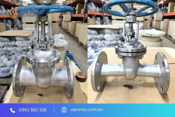 van cổng inox mặt bích